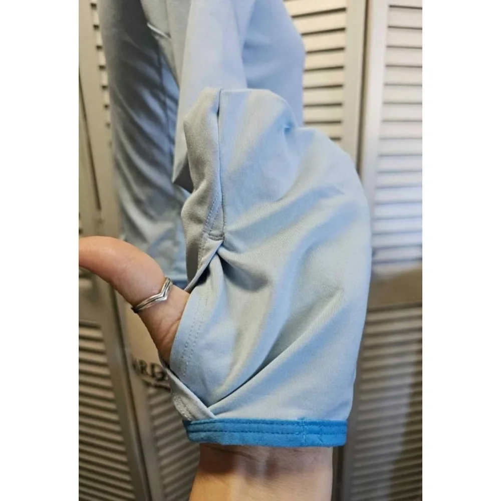 NIKE Womens Light Blue Full Zip Thumbhole Sportswear‎ Jacket Womens Large